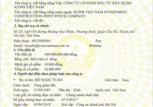 Giấy chứng nhận đăng ký doanh nghiệp